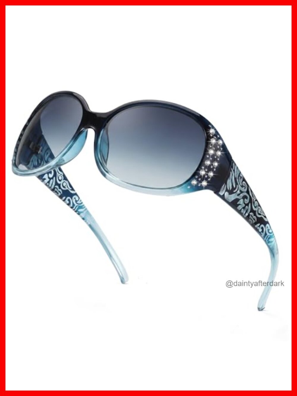 Polarized Sunglasses Rhinestone Wrap Around Shades UV Protection